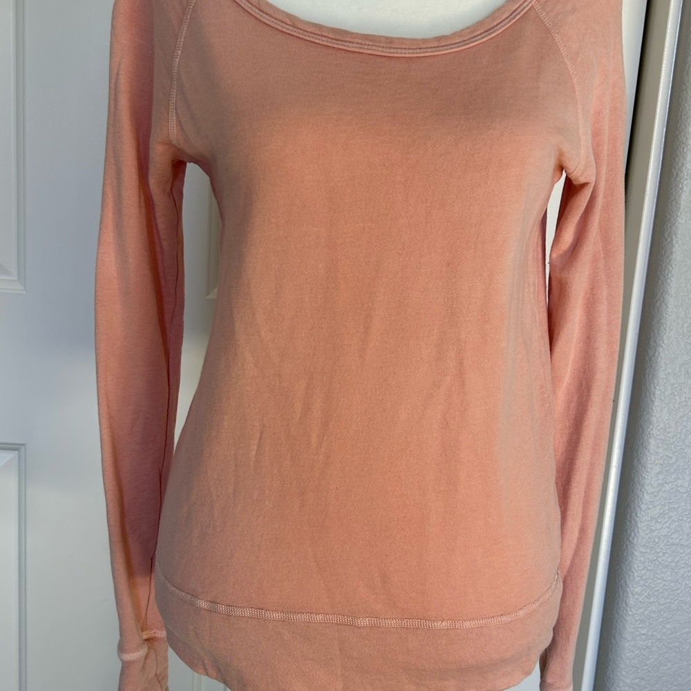 James Perse Coral Long Sleeve Top
